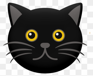 Cartoon Black Cat Face Clipart - Cartoon Black Cats - Png Download