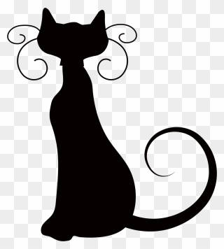 Spooky Black Cat Clipart Clipart Royalty Free Stock - Halloween Black Cat Png Transparent Png