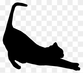 Onlinelabels Clip Art Stretching - Transparent Transparent Background Cat Silhouette - Png Download