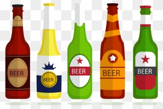 Beer Bottle Heineken Beer Bottle Alcoholic Beverage - Alcohol Bottles Vector Png Clipart