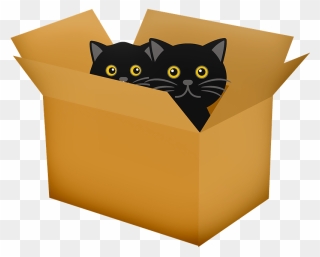 Black Cats In Box Clipart - Cats In Box Clipart - Png Download
