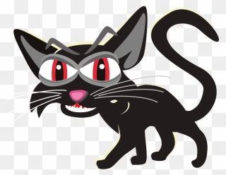 Free Black Cat Clipart - Desenho De Gato Com A Fundo Transparente - Png Download