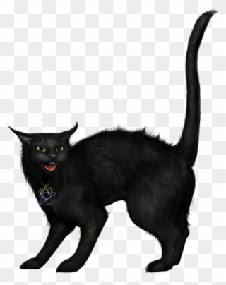 Creepy Black Cat Png Picture - Black Cat Png Clipart