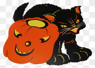 Black Cat Clipart Decoration - Illustration - Png Download