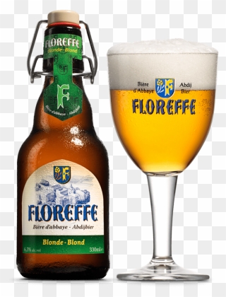 Floreffe Beer Blonde With Glass Clip Arts - Floreffe Beer Ár - Png Download