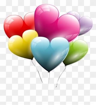 Tubes St-valentin Balloon Clipart, Balloon Box, Heart - Transparent Background Heart Balloons Png