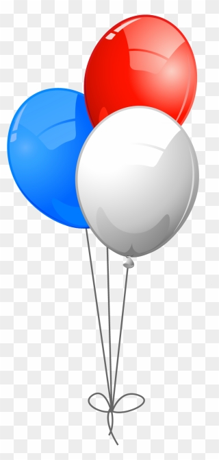 July Clipart Balloon, July Balloon Transparent Free - Red White Blue Balloons Clipart - Png Download