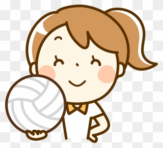 Volleyball Sports Girl Clipart - Girl Playing Volleyball Cartoon - Png Download