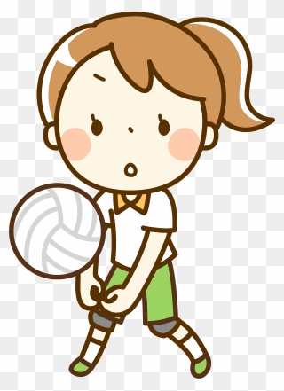 Volleyball Sports Girl Clipart - Cartoon Playing Volleyball - Png Download