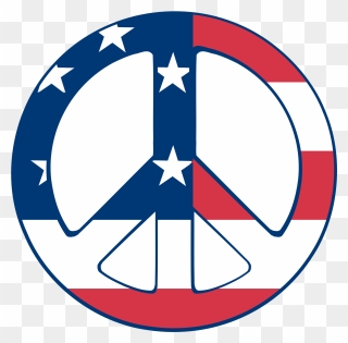 Us Flag Peace Sign Svg - Peace Sign American Flag Png Clipart