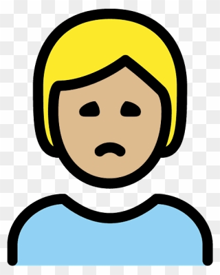 Person Frowning Emoji Clipart - Blond - Png Download