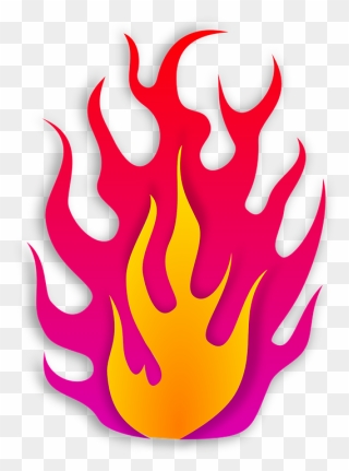 Flame Flammable Hot Fire Burning - Clipart Pink Flame - Png Download