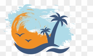 Beach Euclidean Vector Palm Icon Free Clipart Hd Clipart - Palm Beach Vector Png Transparent Png