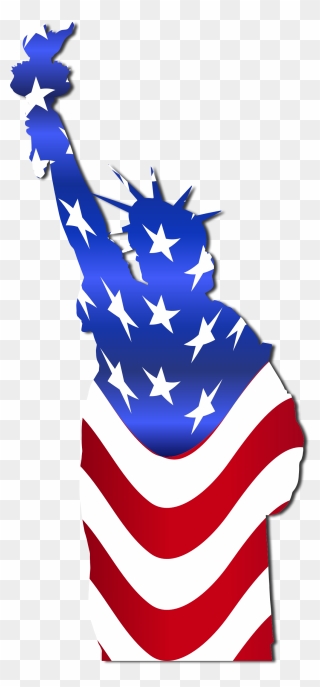 Transparent Us Flag Clip Art - Statue Of Liberty National Monument - Png Download