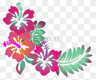 Free Png Colorful Floral Corner Borders Png Png Image - Hibiscus Clip Art Transparent Png