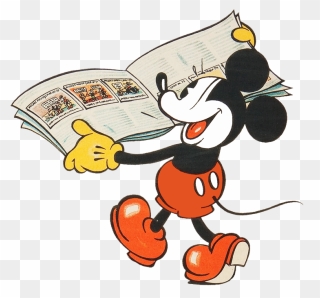 Mickey Mouse Reading Clipart - Vintage Disney Characters Png Transparent Png