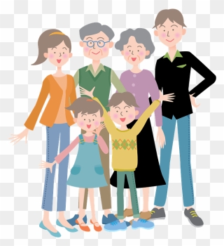 Three Generation Family Clipart - Cartoon - Png Download