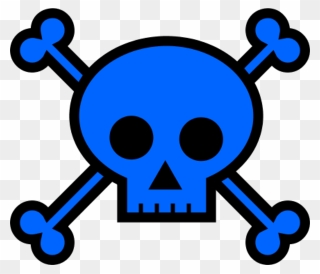 Picture Royalty Free Skulls - Blue Skull And Crossbones Clipart