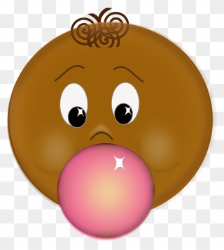 Bubble Clipart Blew - Chewing Gum Bubble Blowing Cartoon - Png Download