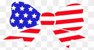 Clipart Bow Flag American - American Flag Bow Clipart Png Transparent Png