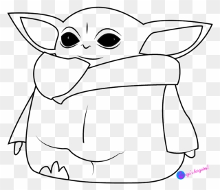 Baby Yoda Drawing Outline Clipart