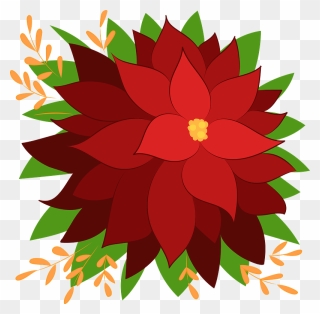 Poinsettia Clipart - Dahlia - Png Download