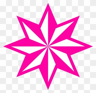 Pink Star Clipart Faceted Star - 6 Point Nautical Star - Png Download