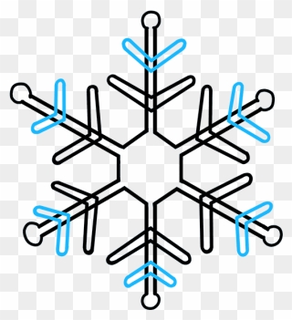 How To Draw A Snowflake Clipart - Snowflake Drawing - Png Download