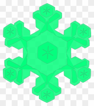 Green Snowflake Clip Art - Clip Art - Png Download