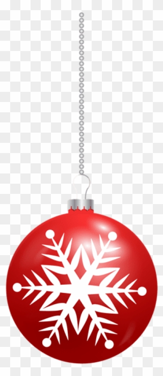 Christmas Ball With Snowflake Png - Christmas Ball Ornament Clip Art Red Transparent Png