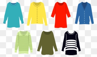 Clothes Cardigan Knitwear Clipart - Sweater - Png Download