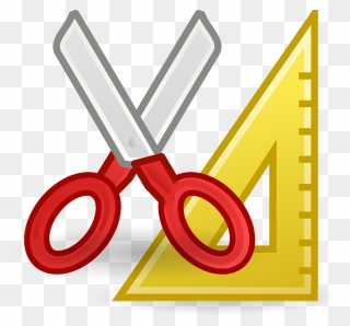 Accessories, Scissors, Cut, Measure, Set Square, Icon - Pair Of Scissors And Ruler Clipart