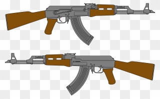 Ak 47, Drawn Rifle Pencil And Color Drawn Rifle - Ak 47 Line Drawing Clipart