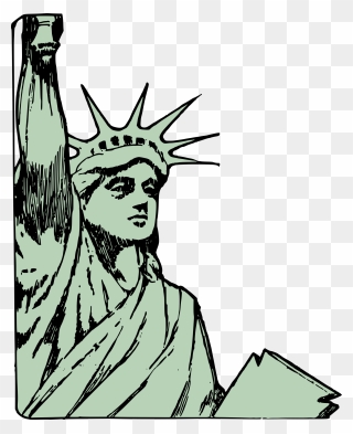 Park Clipart Statue - Statue Of Liberty Face Sketch - Png Download