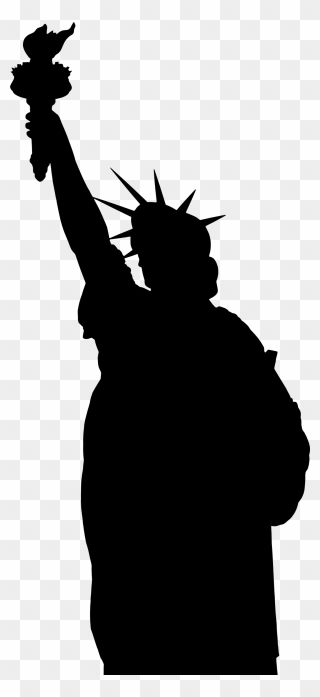 Transparent Statue Of Liberty Clipart Black And White - Silhouette Statue Of Liberty Cut Out - Png Download