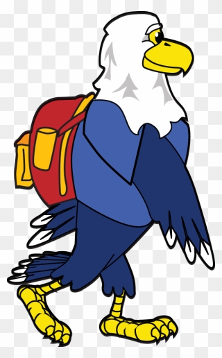 Eagle With Backpack - Eagle Backpack Clipart - Png Download