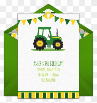 Tractor Birthday Invitation Clipart
