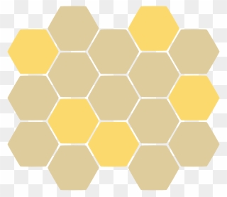 Bears, Honney And Bees Clipart - Hexagon Pattern - Png Download