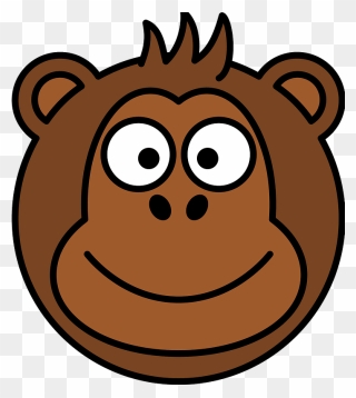 Cartoon Monkey Face Clipart - Monkey Head Clipart - Png Download