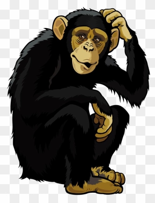 Orangutan Monkey Chimpanzee Clip Art - Chimpanzee Clipart - Png Download