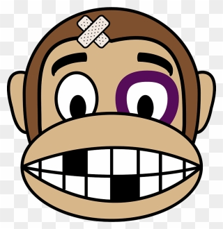Battered Monkey Emoji Clipart - Monkey Emoji - Png Download
