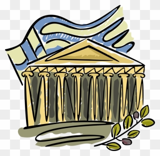 Vector Illustration Of Classical Greece Acropolis Parthenon - Parthenon Illustration Clipart