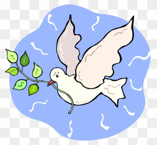 Transparent Peace Dove Clipart - Clipart Free Dove With Olive Branch - Png Download