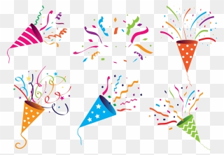 Confetti Popper Png - Birthday Party Poppers Background Clipart