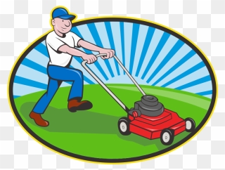 Lawn Mowers Clip Art Vector Graphics Image - Lawn Mowing Cartoon - Png Download