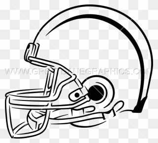 Football Helmet Clipart Black And White Clip Freeuse - Football Helmet Left Side Drawing - Png Download