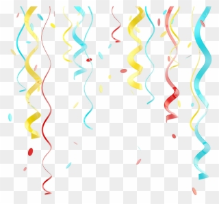 Birthday Streamers Png - Orange And Green Confetti Clipart