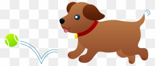 Dog Running Clipart Clipart Black And White Library - Dog Playing Fetch Clipart - Png Download
