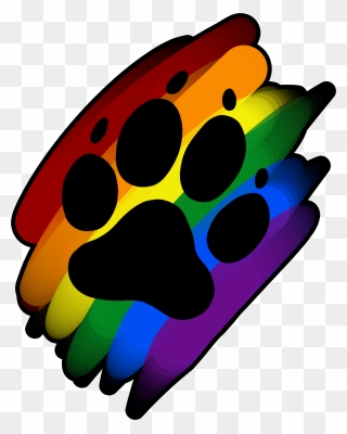 Rainbow Clipart Dog - Rainbow Furry Paw Print - Png Download