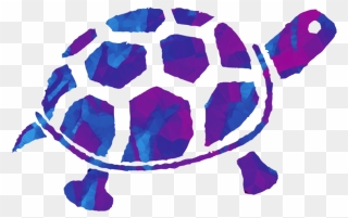 Sea Background Blue Purple - Tortoise Silhouette Clipart